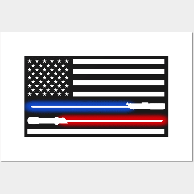 light saber American flag Wall Art by turborx